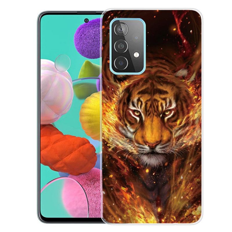 Skal för Samsung Galaxy A32 5G Svart Flexibel Tiger