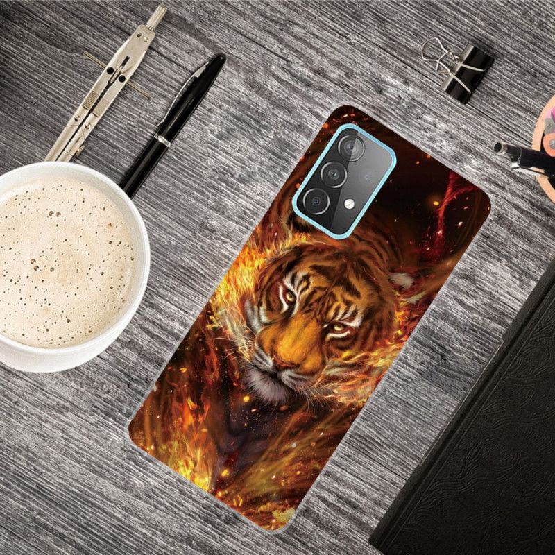 Skal för Samsung Galaxy A32 5G Svart Flexibel Tiger