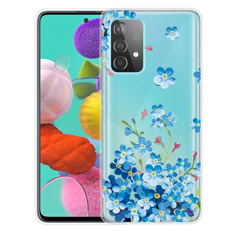 Skal Samsung Galaxy A32 5G Mobilskal Blå Blommor