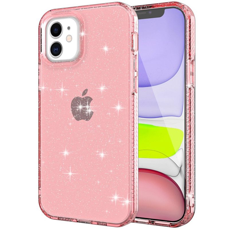 Skal för iPhone 12 / 12 Pro Svart Transparent Glitterförstärkt