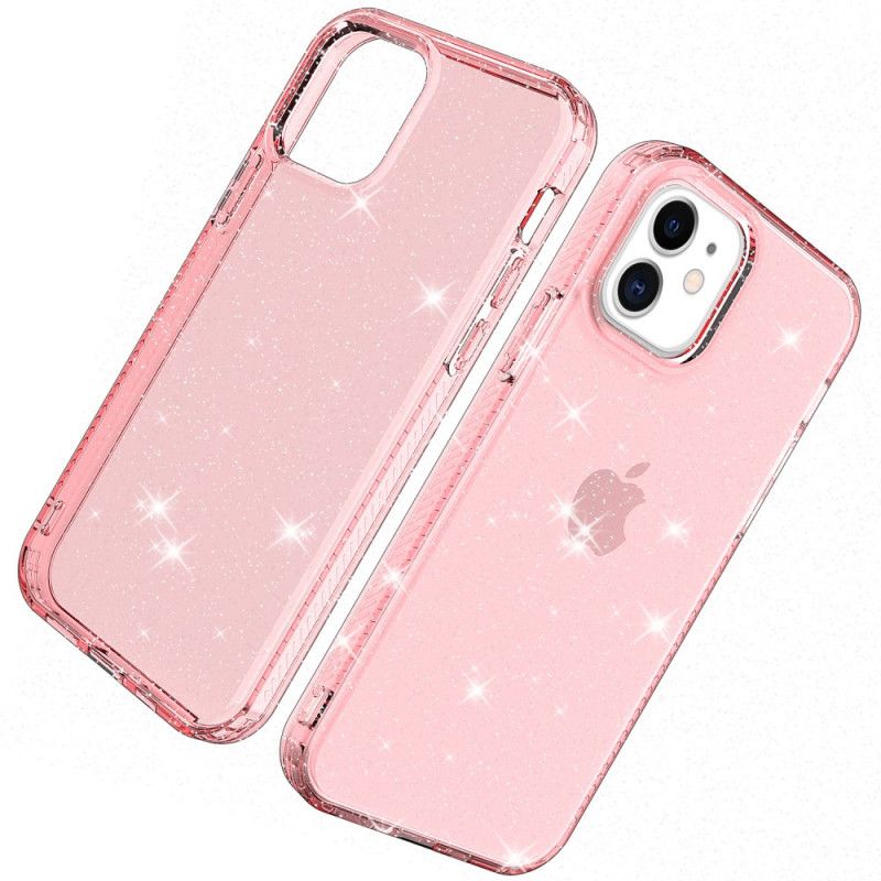 Skal för iPhone 12 / 12 Pro Svart Transparent Glitterförstärkt