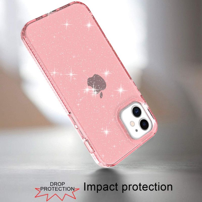Skal för iPhone 12 / 12 Pro Svart Transparent Glitterförstärkt
