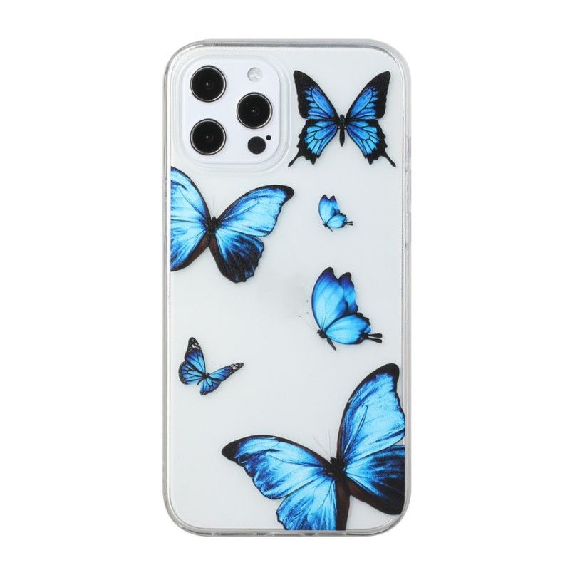 Skal iPhone 12 / 12 Pro Mobilskal Flygning Av Blå Fjärilar