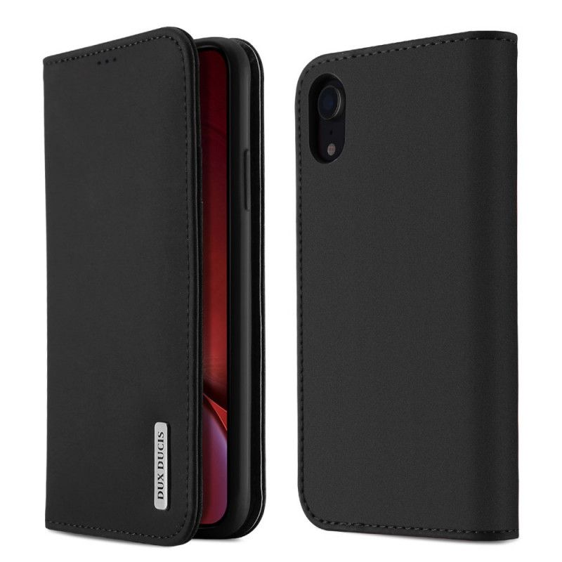 Folio-fodral för iPhone XR Svart Önskar Serie Dux-Ducis