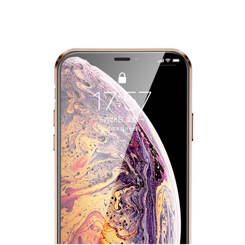 Skal för iPhone XR Svart Härdat Glas Fram Och Bak