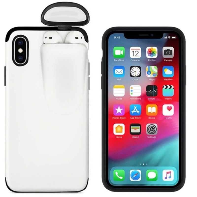 Skal iPhone XR Svart 2-I-1 Airpods-Fodral