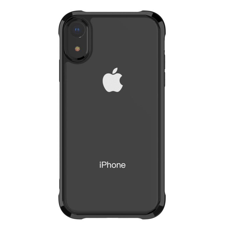 Skal iPhone XR Svart Genomskinliga Kuddar Med Leeu-Skydd