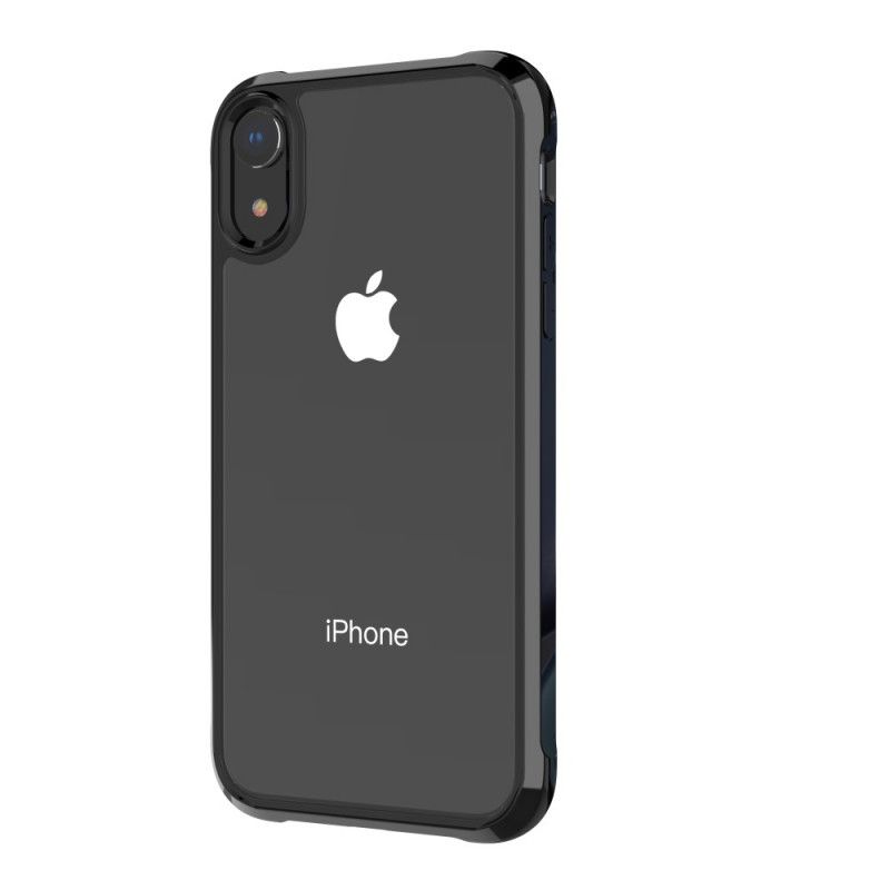 Skal iPhone XR Svart Genomskinliga Kuddar Med Leeu-Skydd