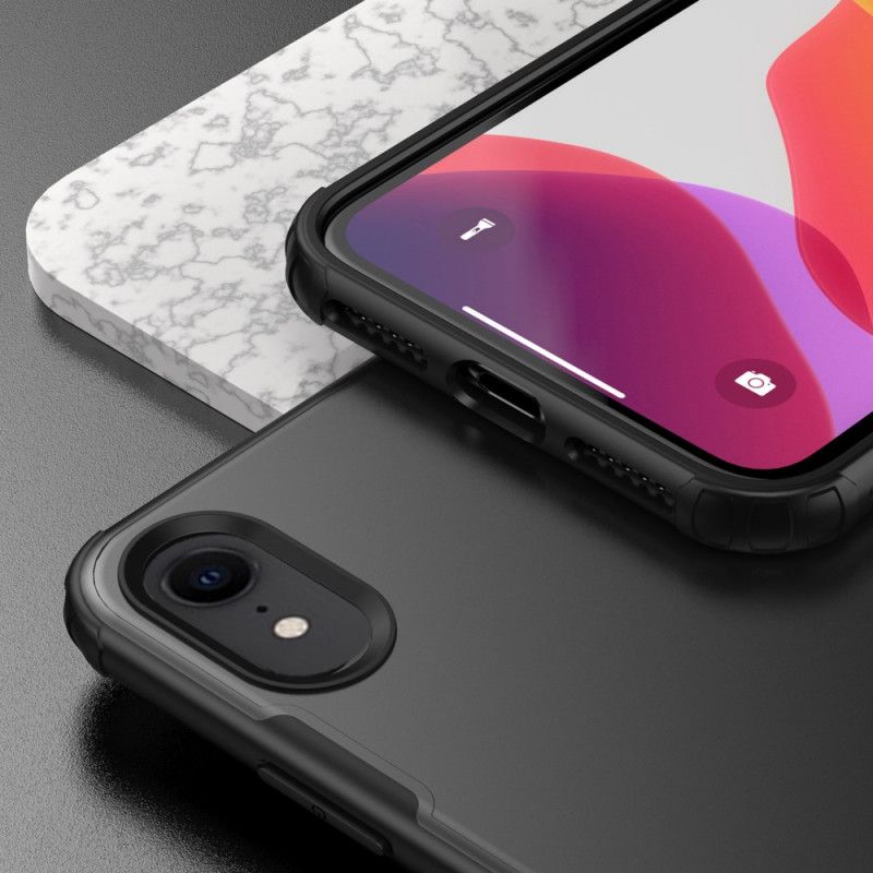 Skal iPhone XR Svart Hybrid Silikonfälg Design