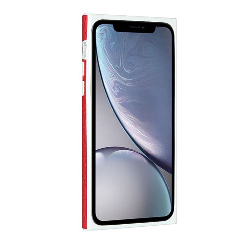 Skal iPhone XR Svart Korthållare I Äkta Lycheskinn Med Snodd