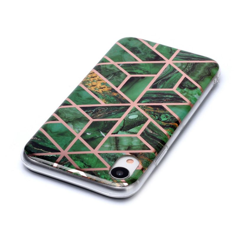 Skal iPhone XR Svart Marmorfärgad Geometri 2