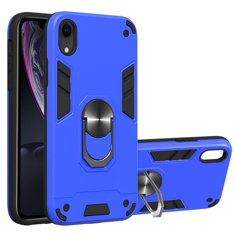 Skal iPhone XR Svart Mobilskal Avtagbar Metallhållare