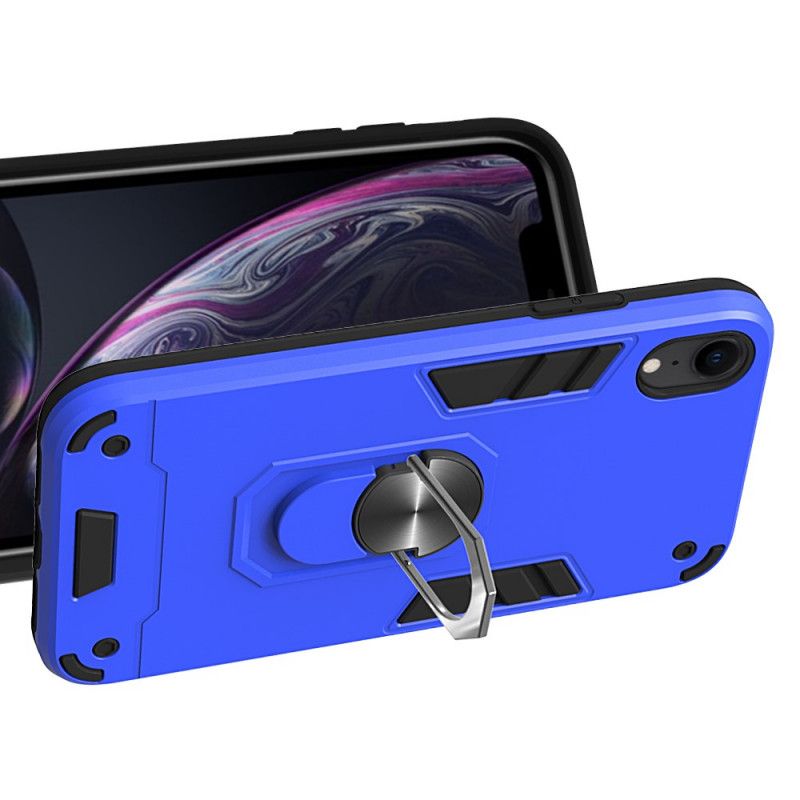 Skal iPhone XR Svart Mobilskal Avtagbar Metallhållare