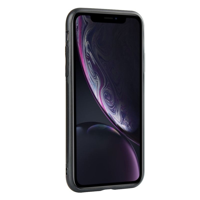 Skal iPhone XR Svart Mobilskal Rem Och Korthållare I Äkta Läder