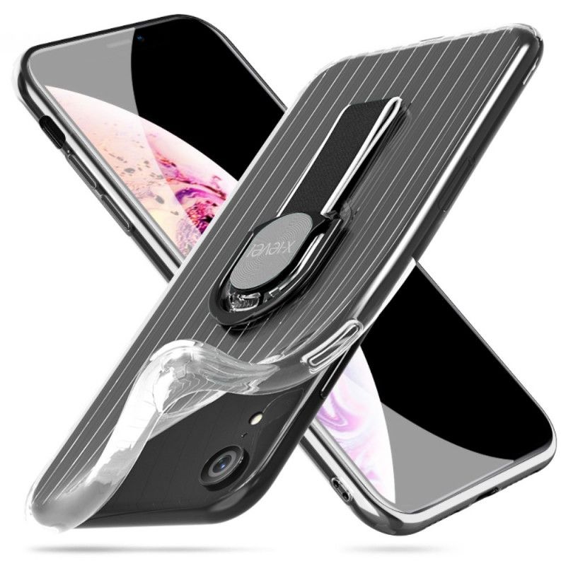 Skal iPhone XR Svart Transparent Ringstöd