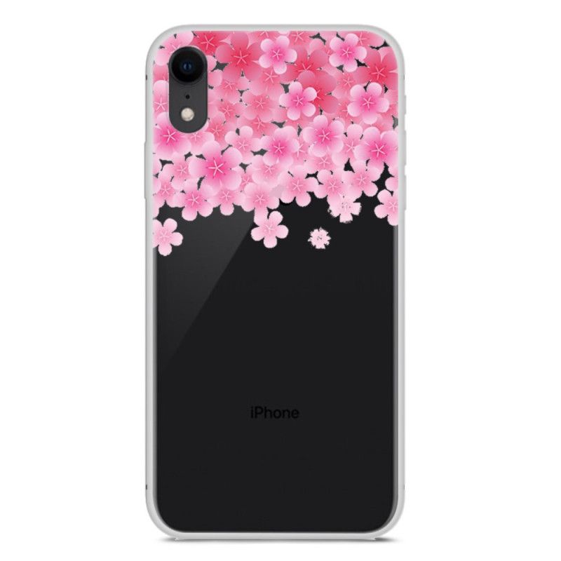 Skal iPhone XR Vit Blommor Och Hjärtan