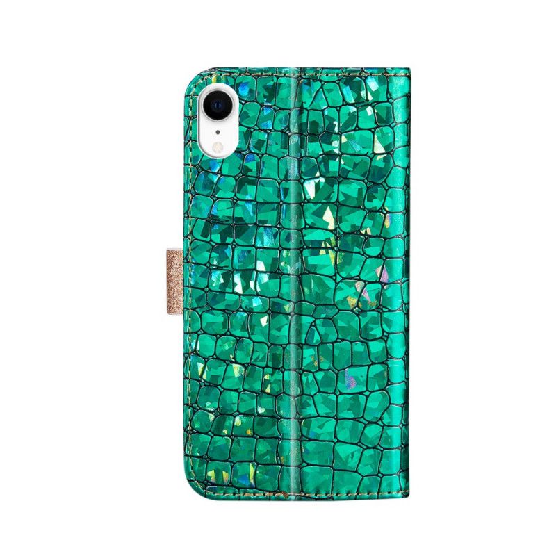 Skyddsfodral iPhone XR Grön Krokodildiamanter