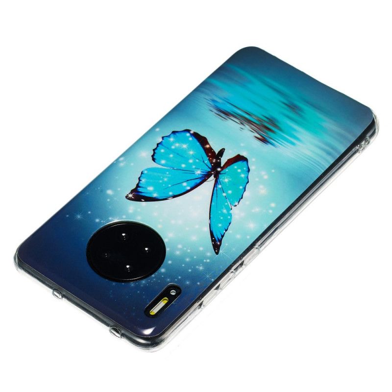 Skal Huawei Mate 30 Pro Fluorescerande Blå Fjäril