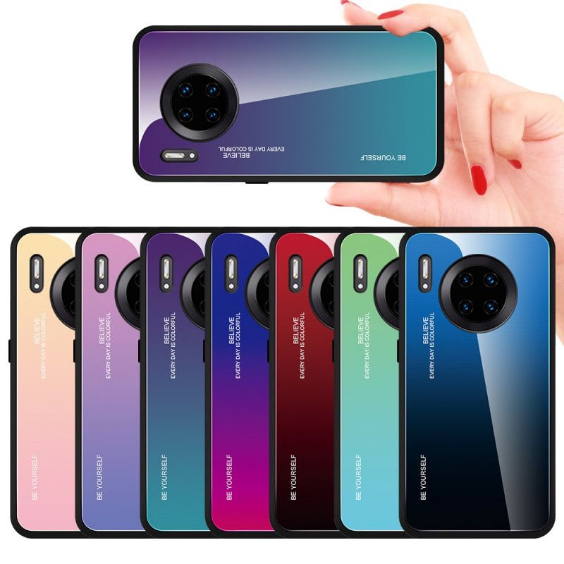 Skal Huawei Mate 30 Pro Röd Var Dig Själv Härdat Glas