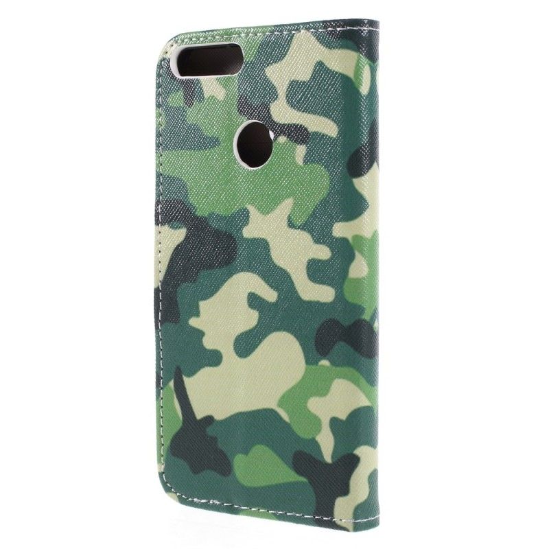 Läderfodral Honor 9 Lite Mobilskal Militär Kamouflage
