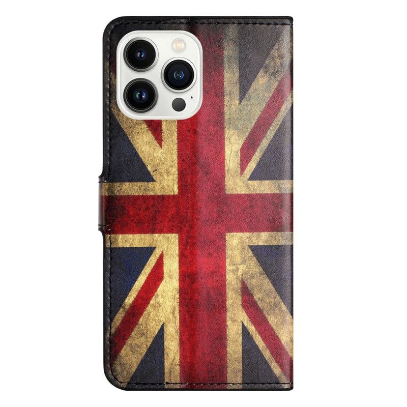 Läderskal Fodral iPhone 16 Pro Max Union Jack Flagga