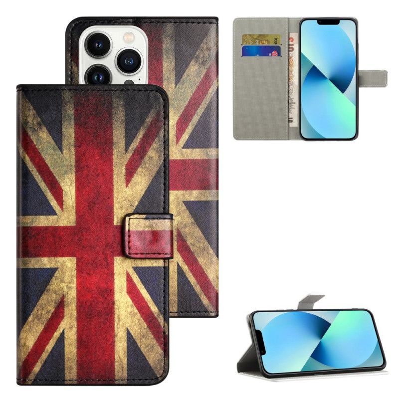 Läderskal Fodral iPhone 16 Pro Max Union Jack Flagga