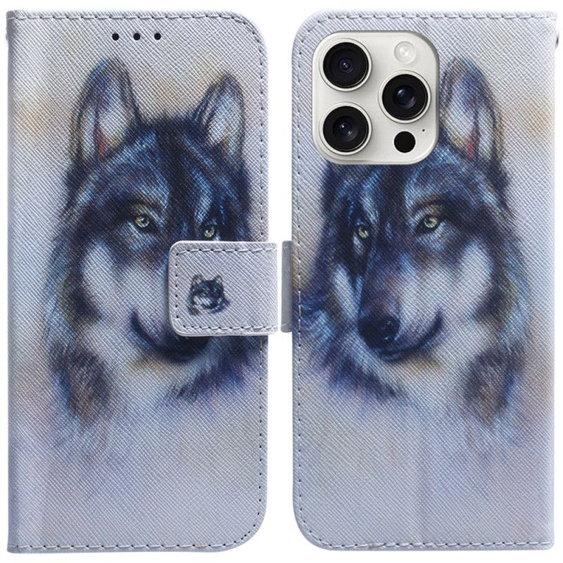 Skyddsfodral iPhone 16 Pro Max Wolf Akvarell