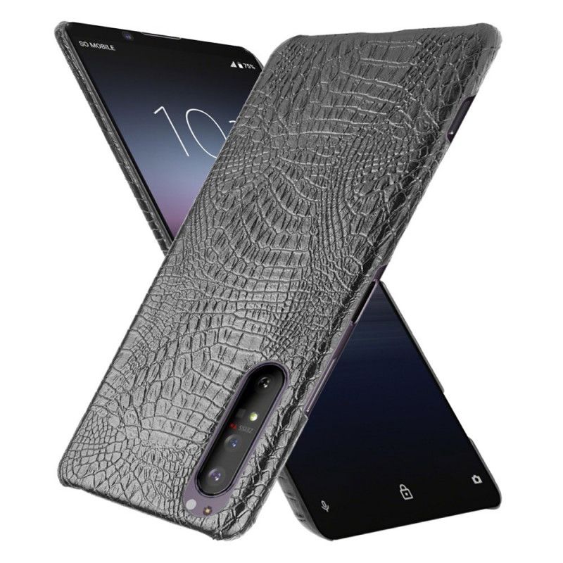 Skal Sony Xperia 1 II Svart Krokodilhudeffekt