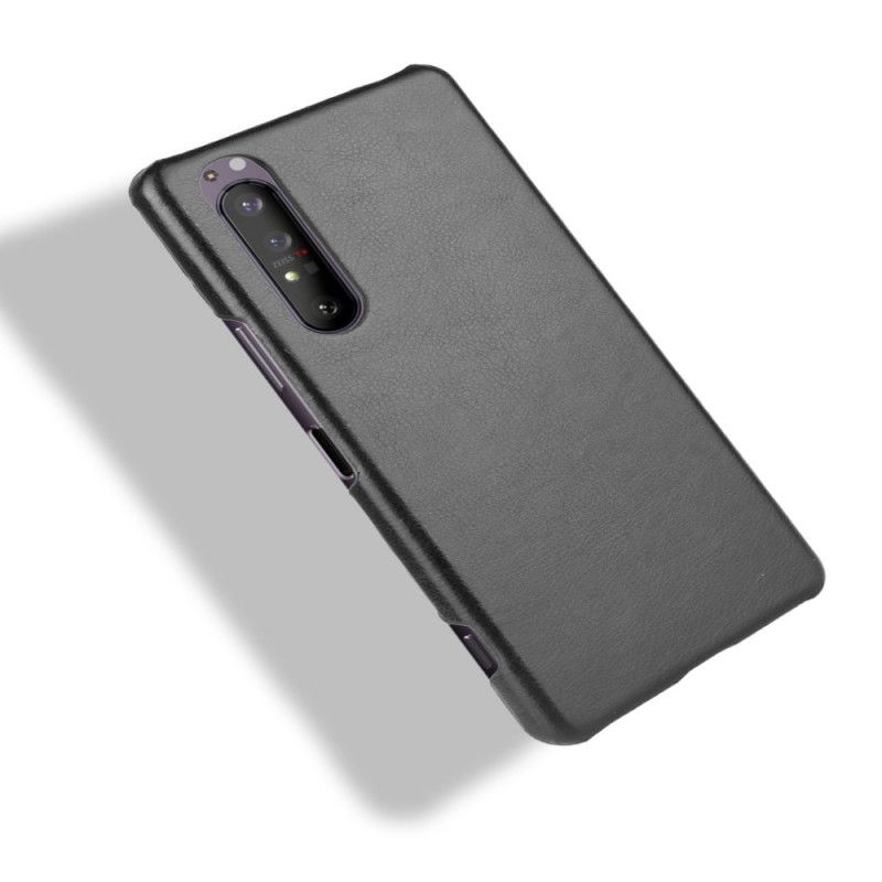 Skal Sony Xperia 1 II Svart Lychee-Lädereffekt