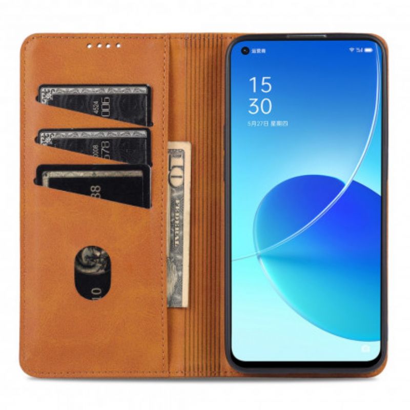 Folio-fodral Oppo Reno 6 Pro 5g Azns Läderstil