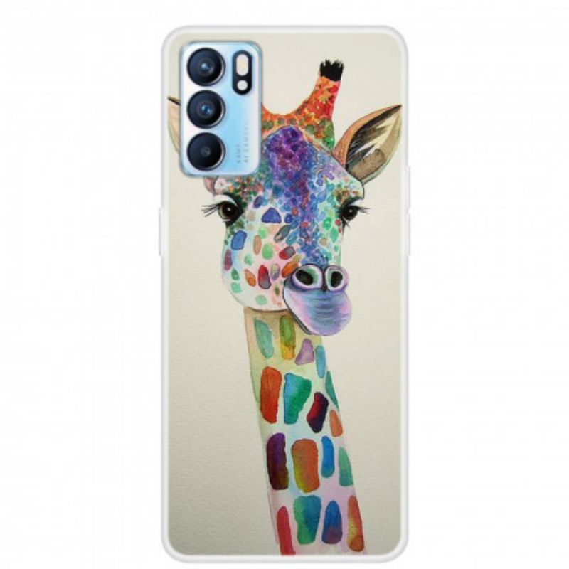 Skal För Oppo Reno 6 Pro 5g Färgglad Giraff