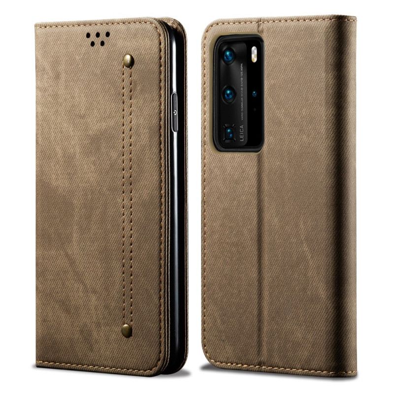 Folio-fodral Huawei P40 Pro Jeans I Imiterat Läder