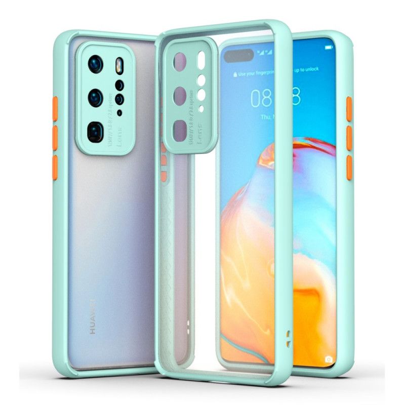 Skal för Huawei P40 Pro Svart Transparent Färgad Kontur