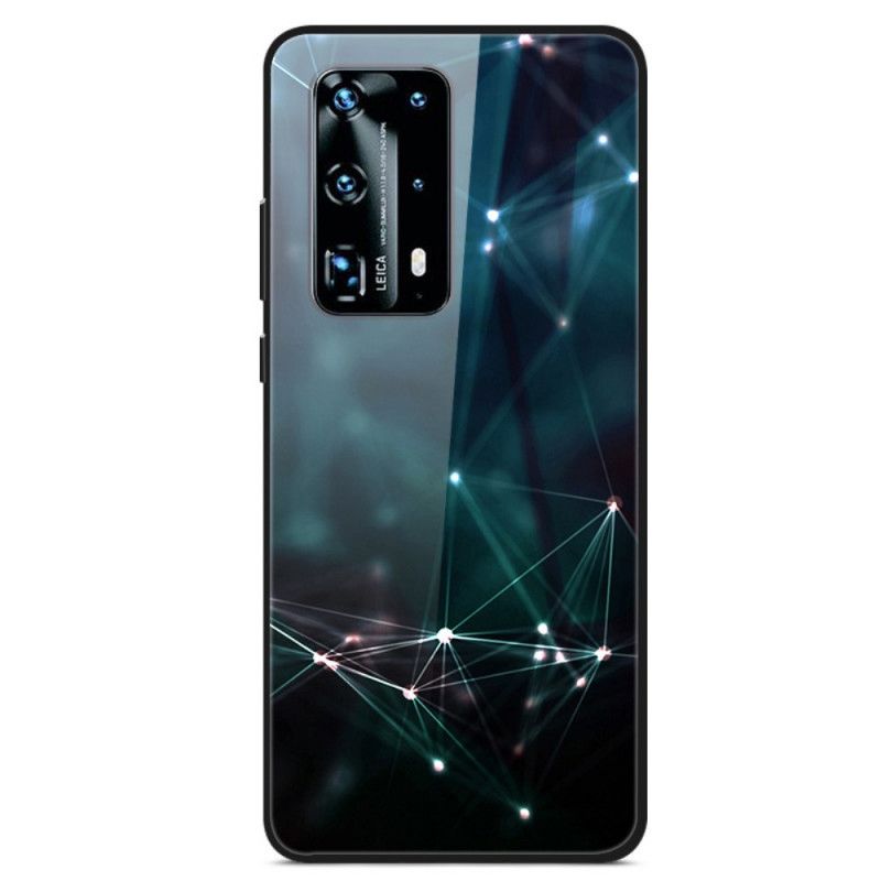 Skal Huawei P40 Pro Abstrakta Färger I Härdat Glas