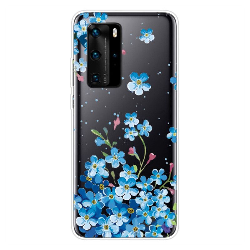 Skal Huawei P40 Pro Bukett Med Blå Blommor