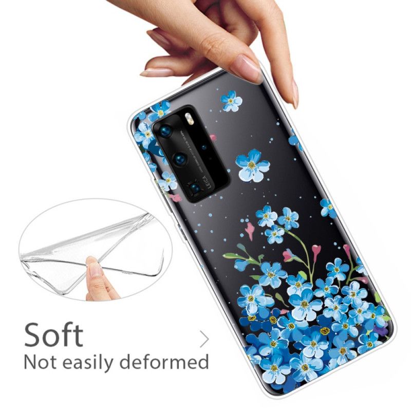 Skal Huawei P40 Pro Bukett Med Blå Blommor