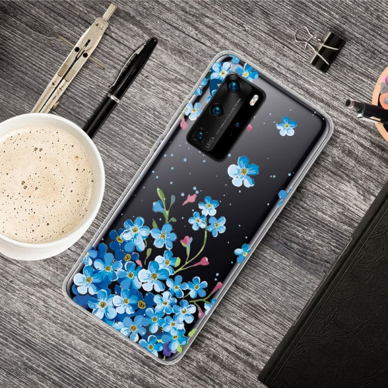 Skal Huawei P40 Pro Bukett Med Blå Blommor