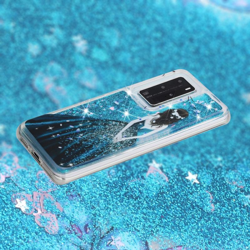 Skal Huawei P40 Pro Kvinna Med Glitter