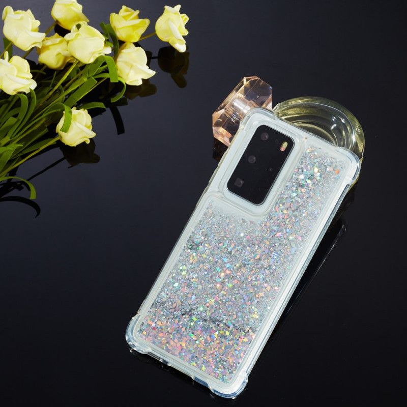 Skal Huawei P40 Pro Magenta Mobilskal Lustglitter