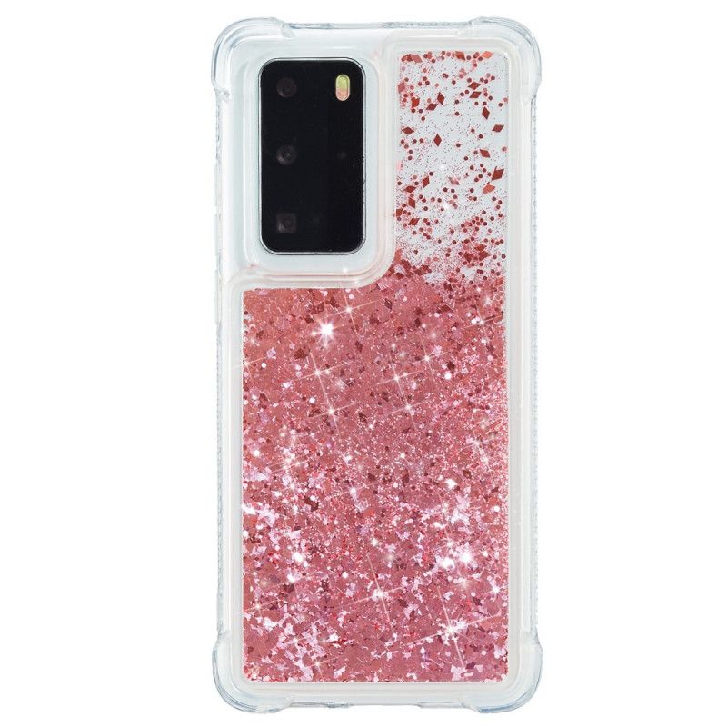 Skal Huawei P40 Pro Magenta Mobilskal Lustglitter