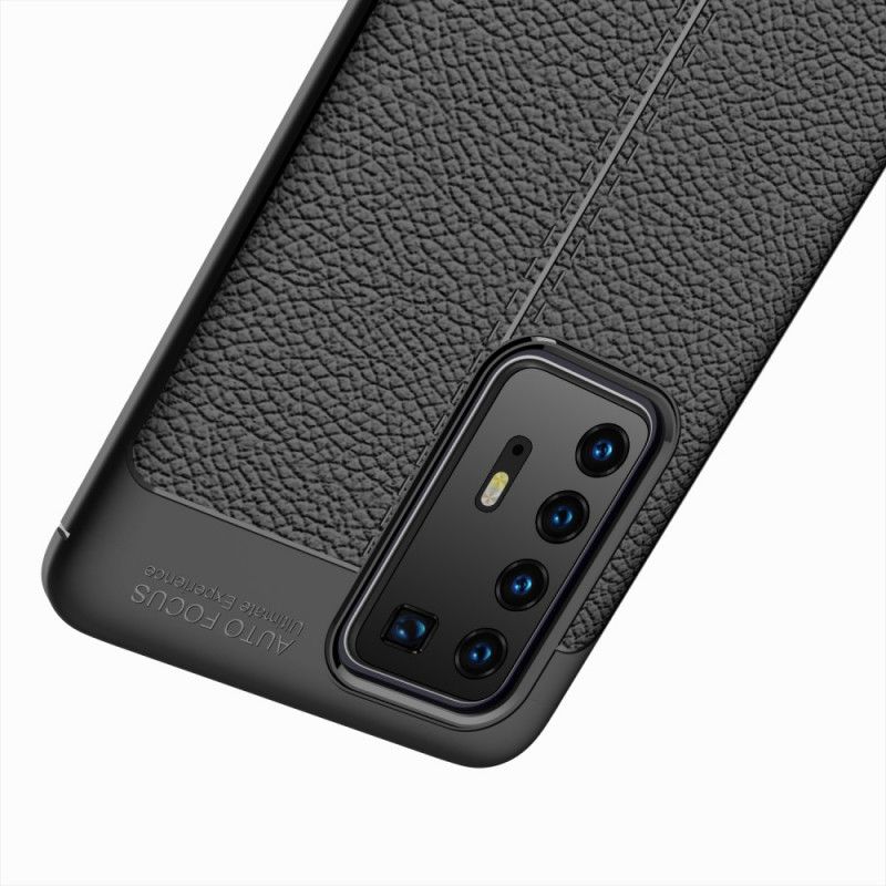 Skal Huawei P40 Pro Svart Dubbelt Linjelycherskinn