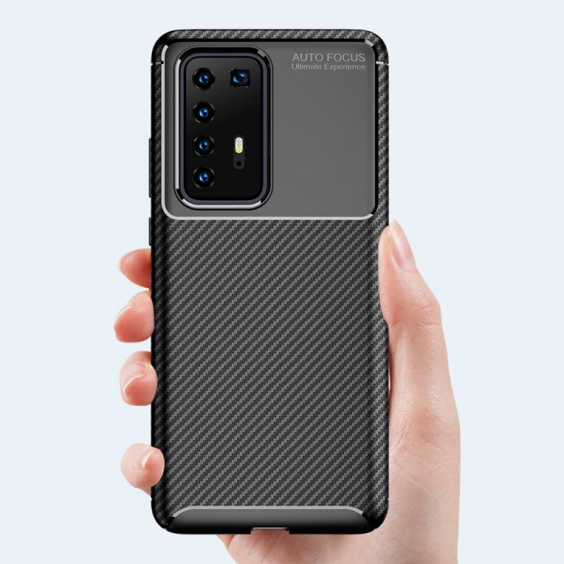 Skal Huawei P40 Pro Svart Flexibel Kolfiberstruktur