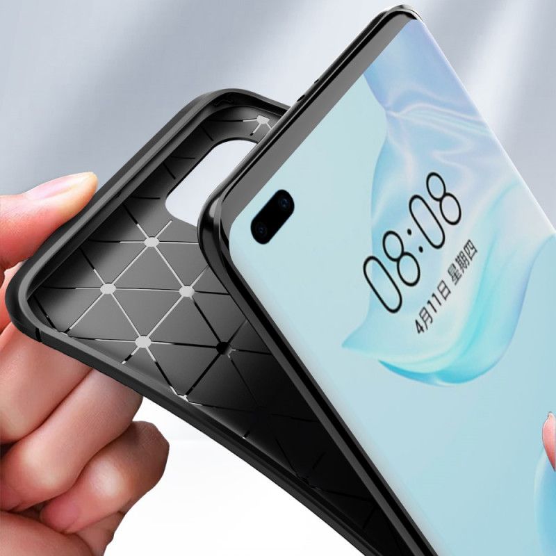 Skal Huawei P40 Pro Svart Flexibel Kolfiberstruktur