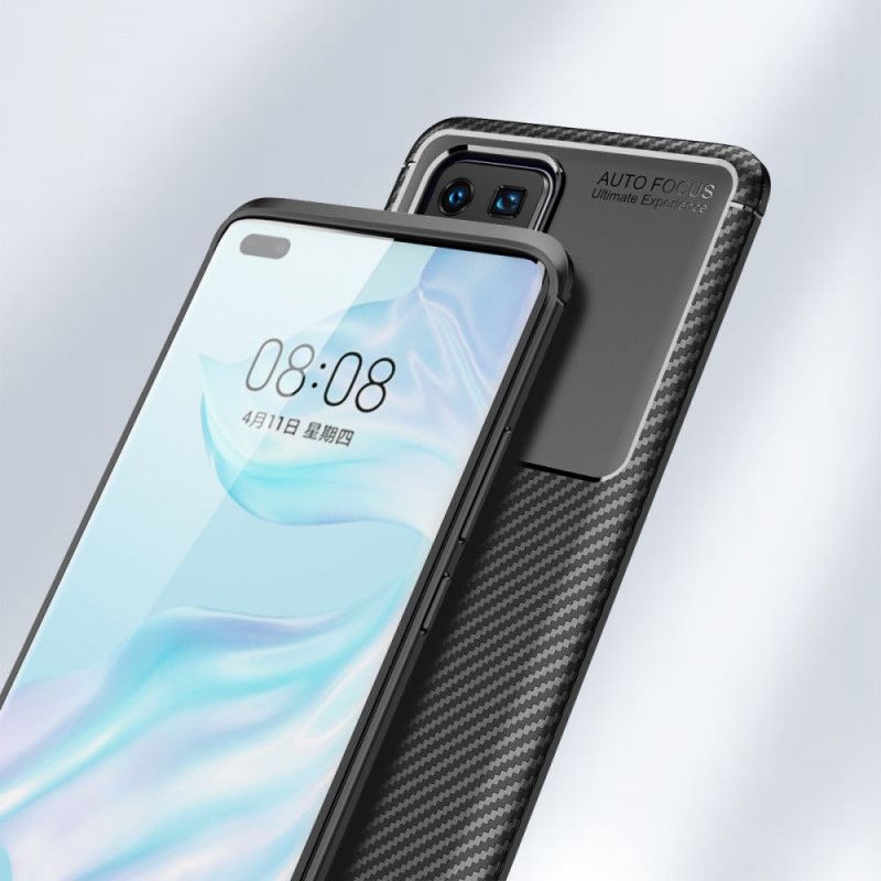 Skal Huawei P40 Pro Svart Flexibel Kolfiberstruktur