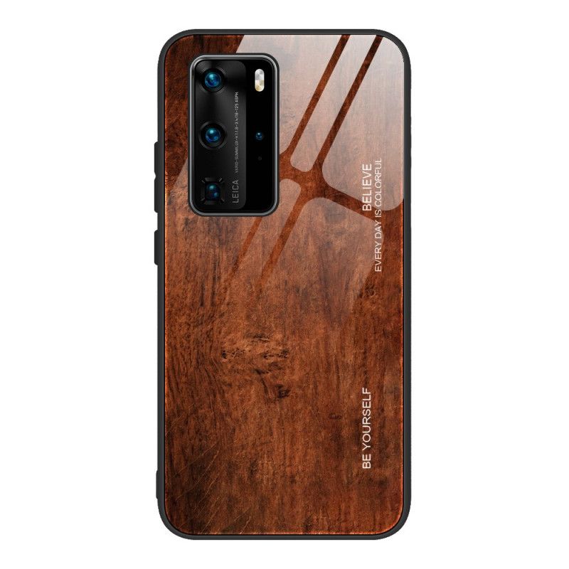 Skal Huawei P40 Pro Svart Härdat Trädesignglas