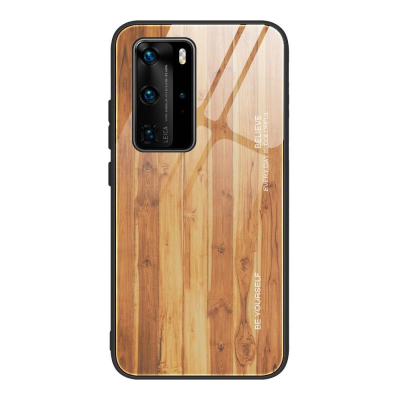 Skal Huawei P40 Pro Svart Härdat Trädesignglas