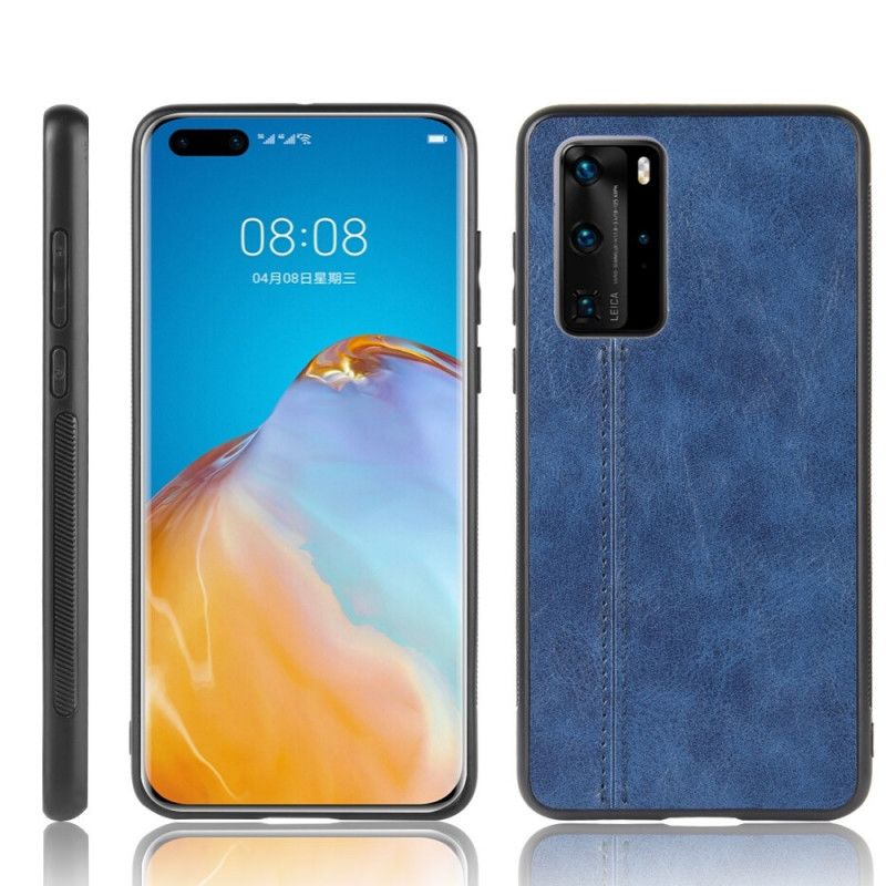 Skal Huawei P40 Pro Sydd Lädereffekt