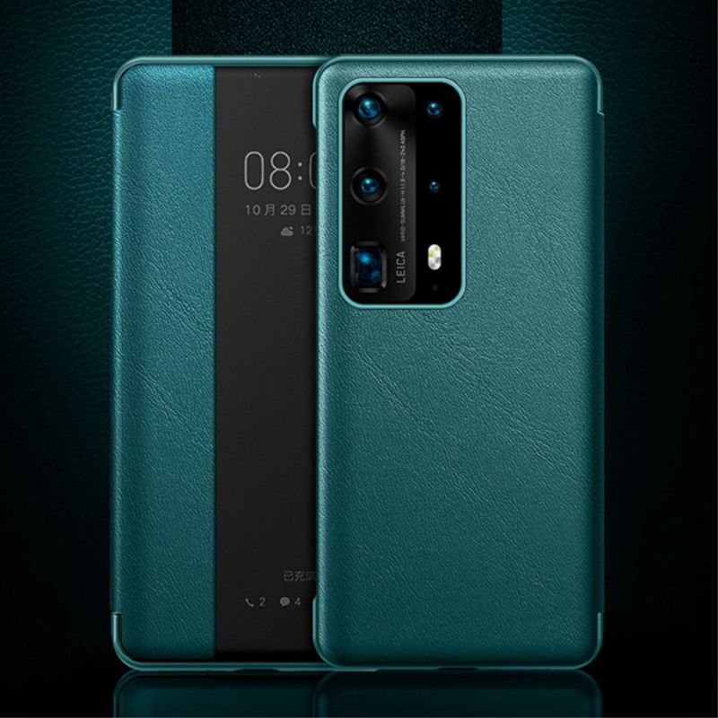 Visa Omslag Huawei P40 Pro Svart Lädereffekt