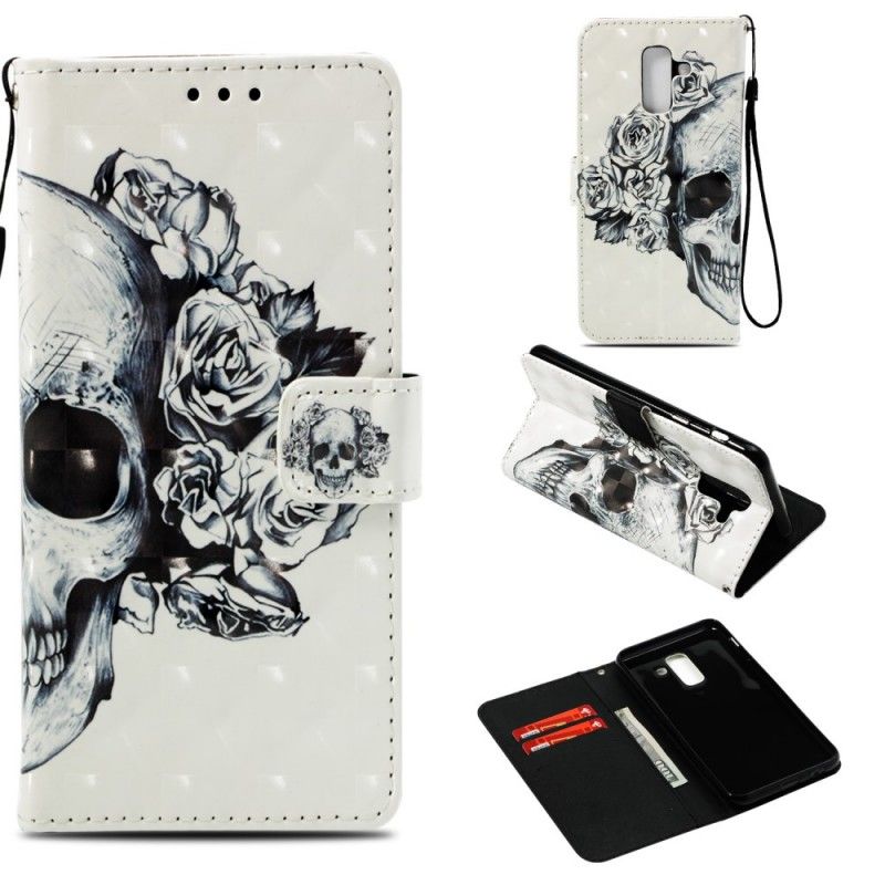 Fodral för Samsung Galaxy A6 Plus 3D Blommaskalle