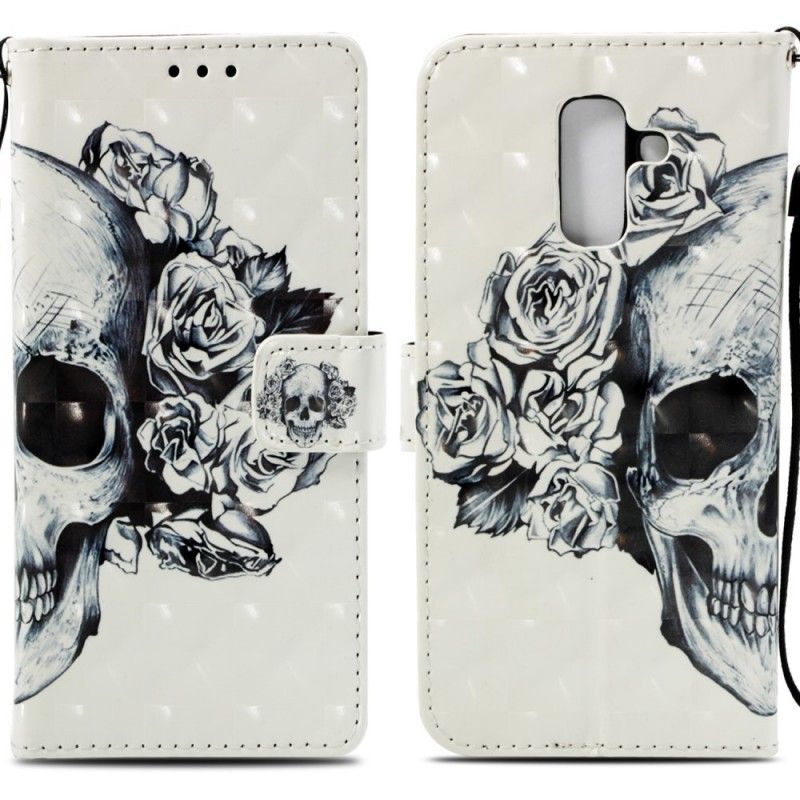 Fodral för Samsung Galaxy A6 Plus 3D Blommaskalle